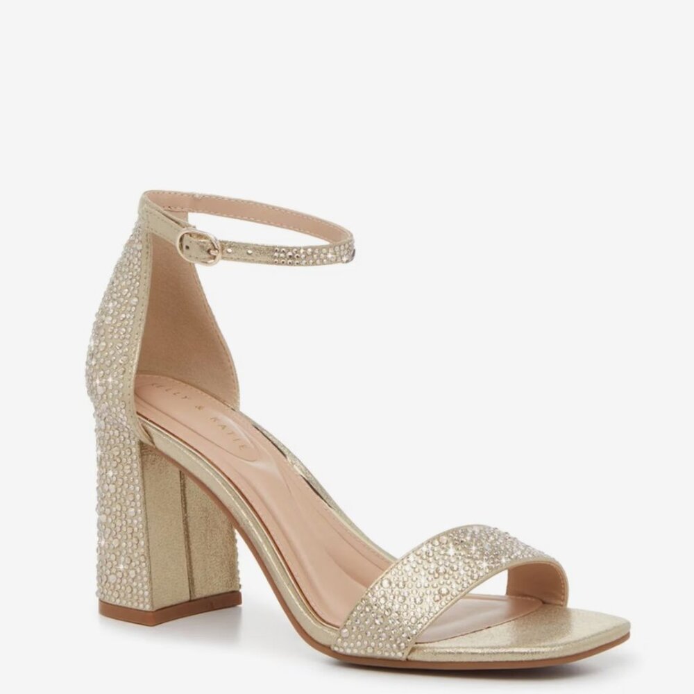 NWT Kelly and Katie Caital Sandal Heel Formal Size 9.5 in Champagne Color